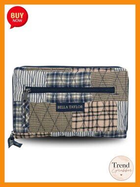 Quilted Cotton Wristlet Wallet with RFID Protection